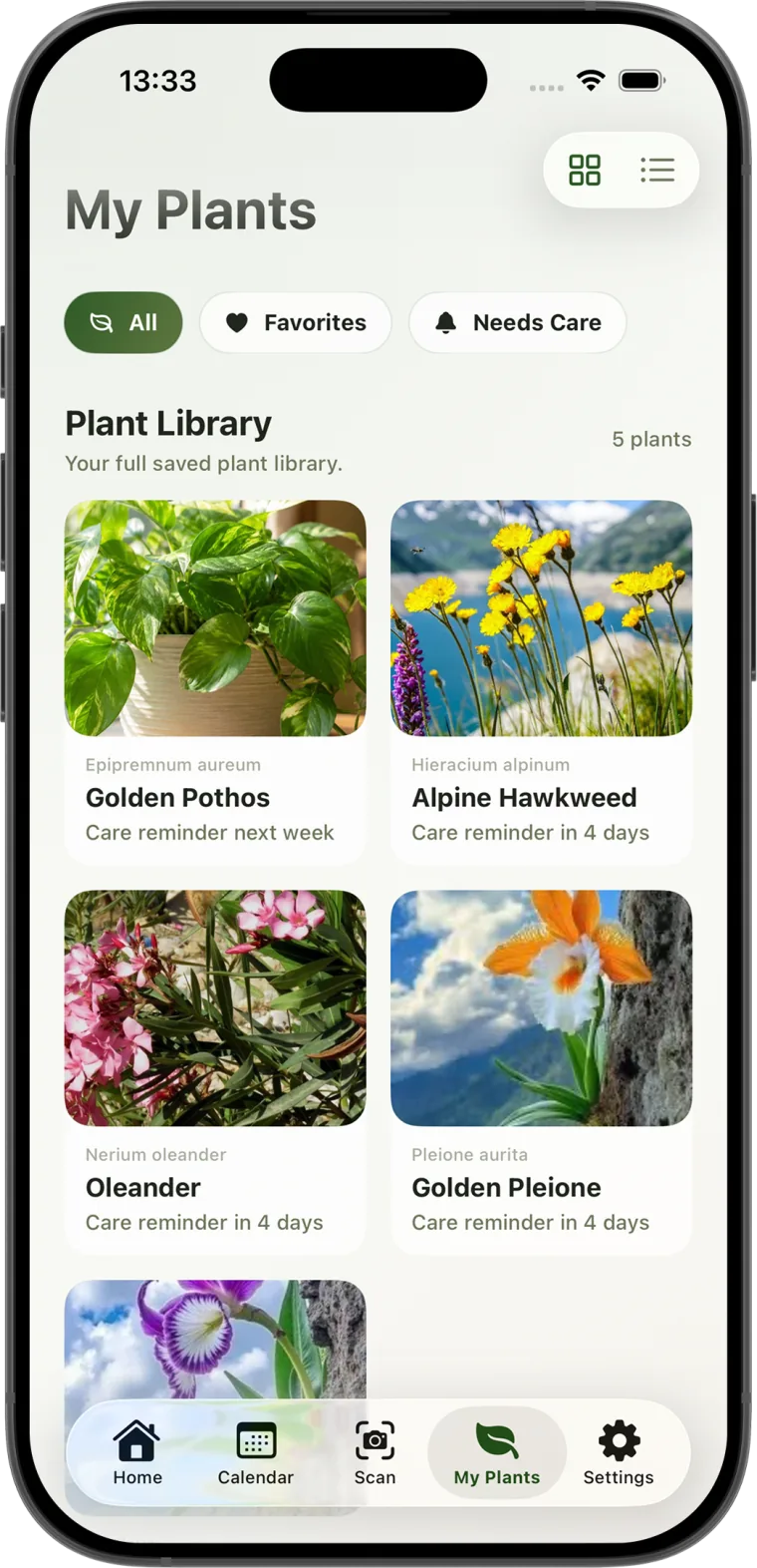 Saved plant collection