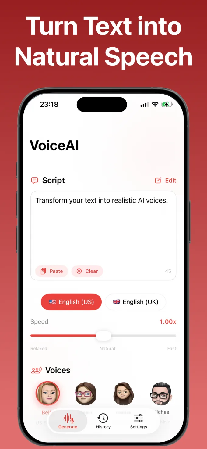 Speech Assistant Offline app screen